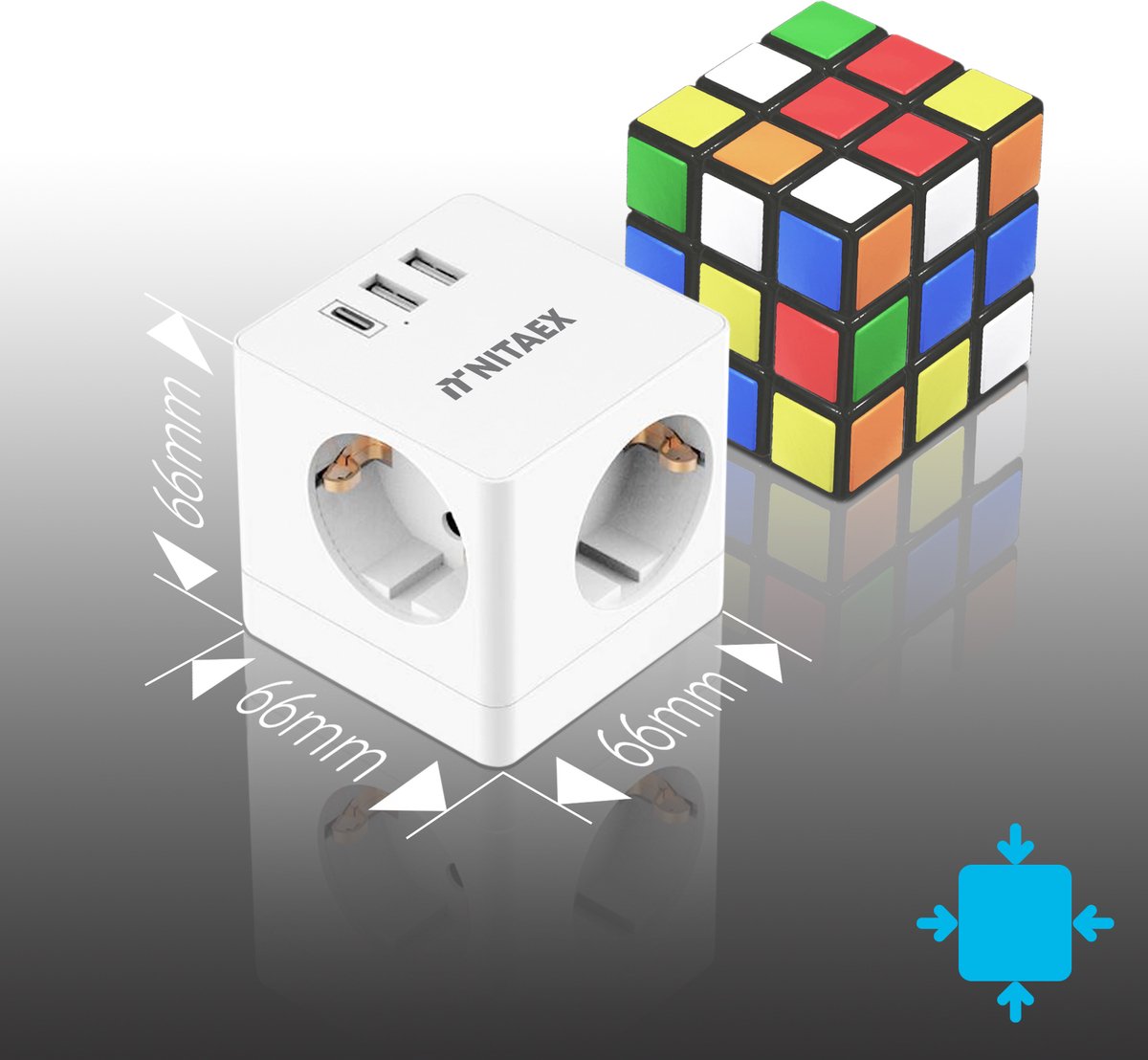 Nitaex Cube 6-in-1 Stekkerdoos thumbnail 2